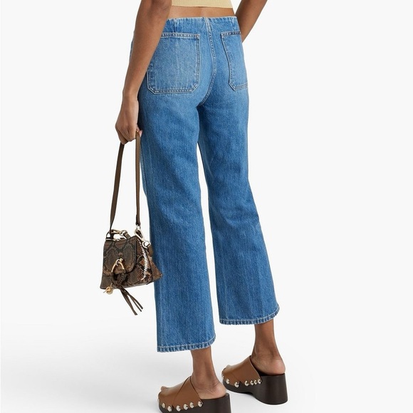 RE/DONE Button Front Crop Boot Jeans Iconic Heritage Silhouette Size 29 NWT - Picture 2 of 6